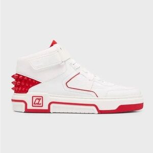 Christian Louboutin Astroloubi Mid-Top Sneakers White Red